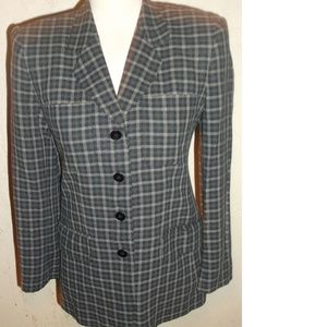 Jones New York Petite Black White Check Blazer